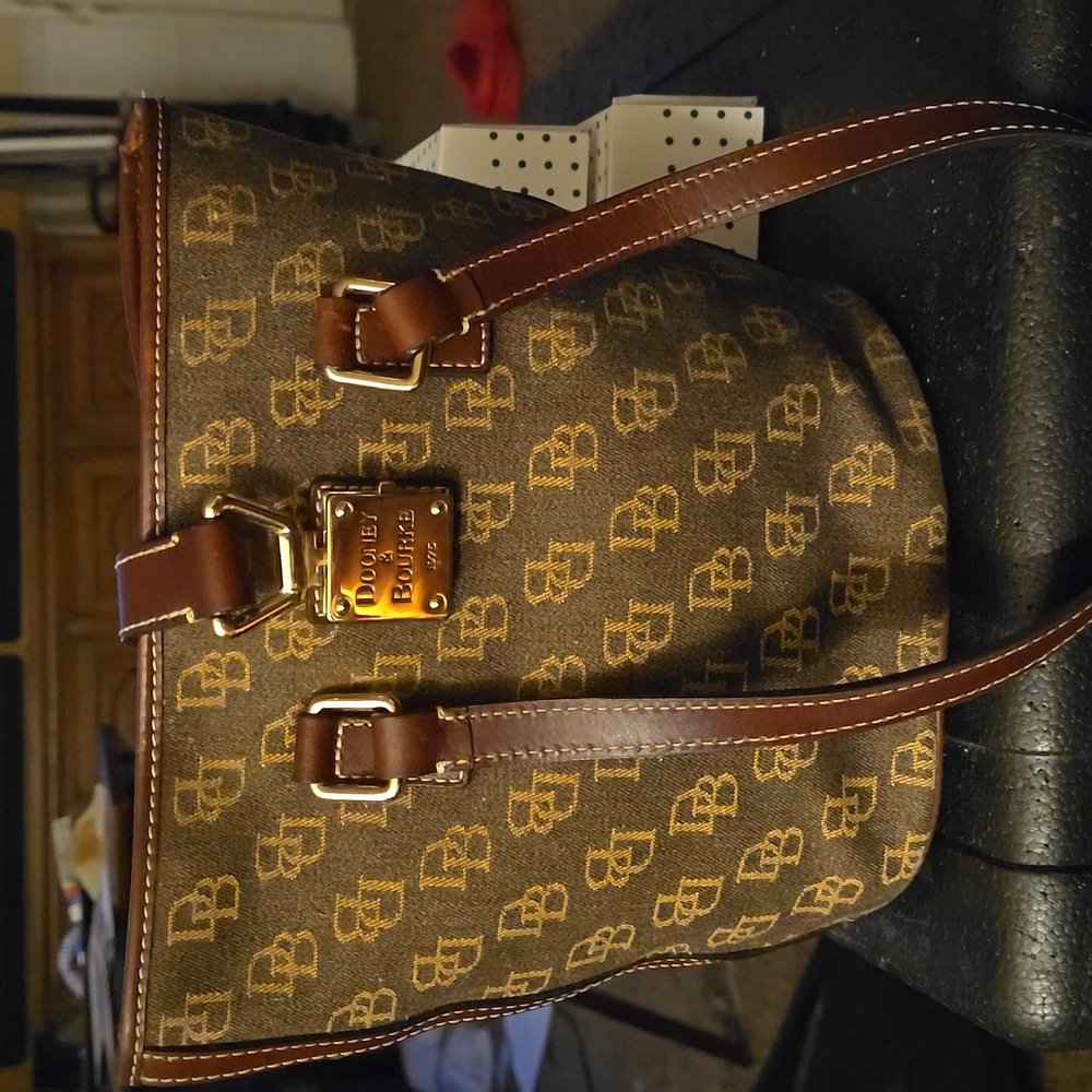 Dooney & Bourke North SouthBucket Tote Bag Pint Cotton and Leather